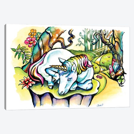 A Little Unicorn Canvas Print #COI5} by Charlie O'Shields Canvas Wall Art