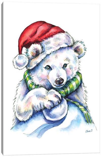 Snowball Fights Canvas Art Print - Polar Bear Art