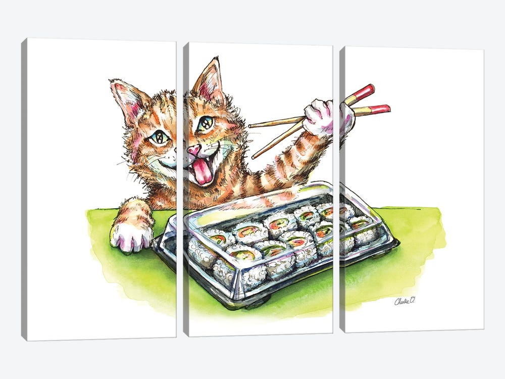 Sushi Cravings by Charlie O'Shields 3-piece Canvas Wall Art