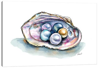 The Color Of Pearls Canvas Art Print - Oyster Art