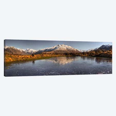 Frozen Tarn Seen From Mt Sunday Near Mt Potts Station, Canterbury, New Zealand Canvas Print #COL18} by Colin Monteath Canvas Artwork
