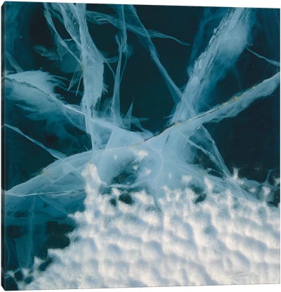 Abstract Of Marbled Ice, Antarctica Canvas Art Print - Antarctica Art