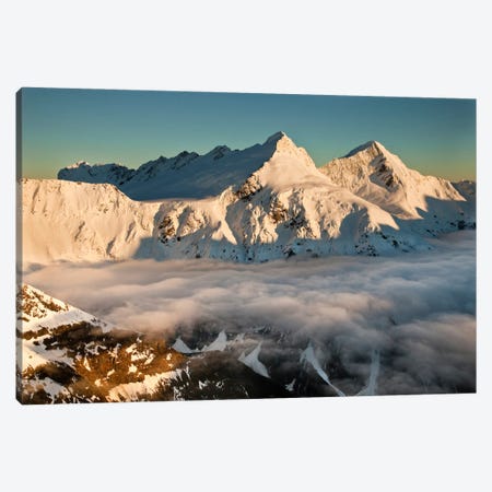 Mount Pollux And Mount Castor At Dawn, Wilkin Valley, Mount Aspiring National Park, New Zealand Canvas Print #COL35} by Colin Monteath Canvas Print