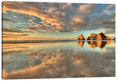 Archway Islands, Wharariki Beach Near Collingwood, Golden Bay, New Zealand Canvas Art Print - Colin Monteath