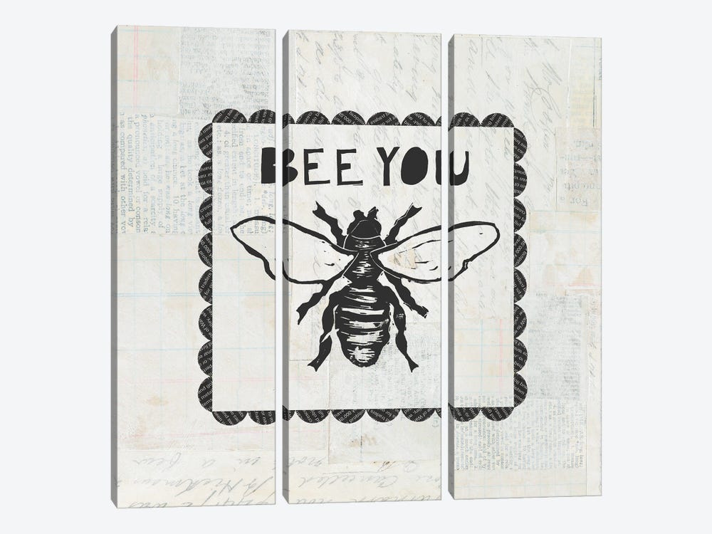 Bee Stamp Bee You by Courtney Prahl 3-piece Canvas Wall Art