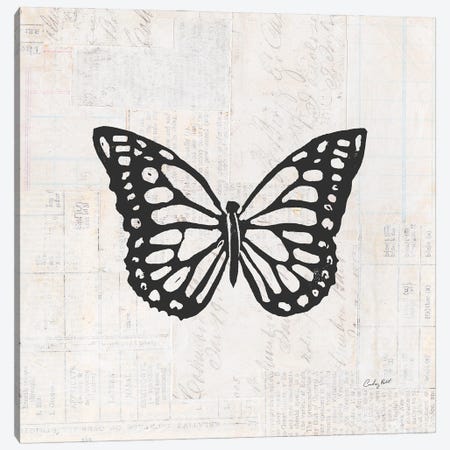 Butterfly Stamp BW Canvas Print #COP31} by Courtney Prahl Canvas Wall Art