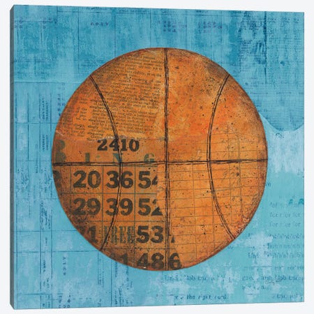 Play Ball IV Blue Canvas Print #COP51} by Courtney Prahl Canvas Art