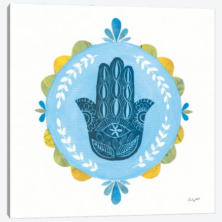 Hamsa Mandala I Canvas Print #COP54} by Courtney Prahl Canvas Art Print