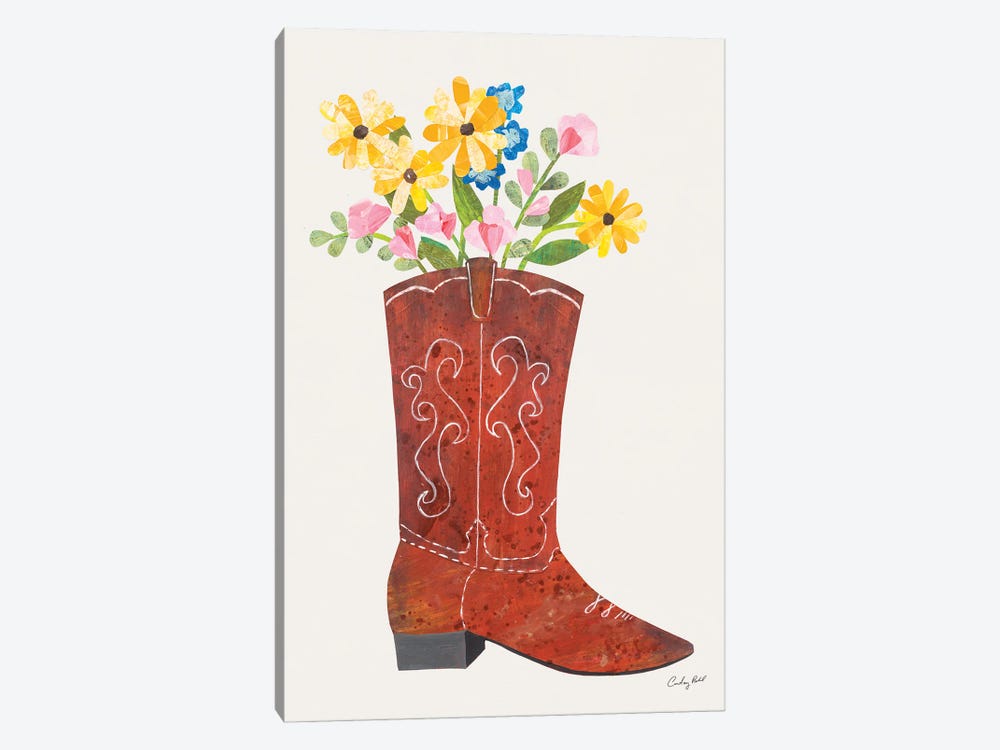 Western Cowgirl Boot V by Courtney Prahl 1-piece Canvas Art Print