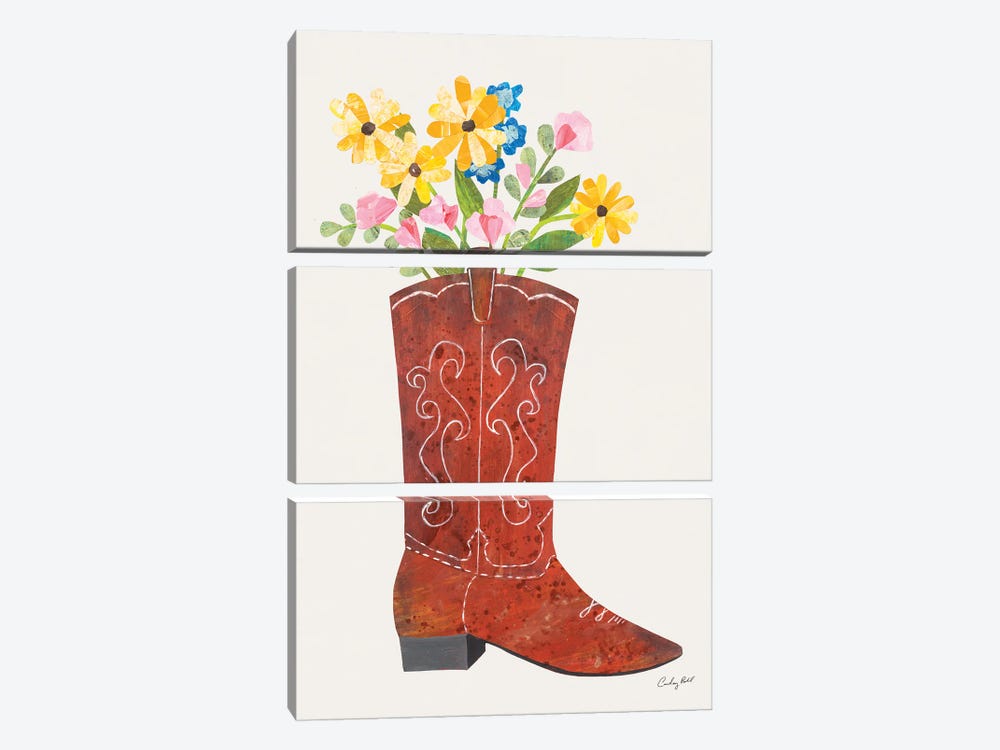 Western Cowgirl Boot V by Courtney Prahl 3-piece Art Print