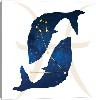 Stars of Pisces Canvas Art Print - Constellation Art