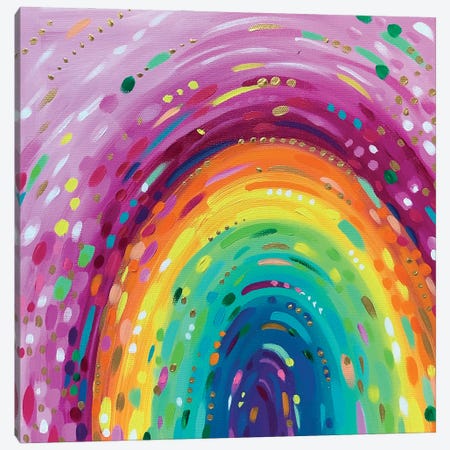 Pink Rainbow Canvas Print #COY1} by Sarah Coey Canvas Wall Art