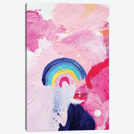 Mini Pink Rainbow Canvas Print #COY22} by Sarah Coey Canvas Art