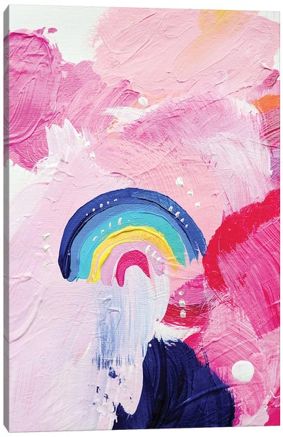 Mini Pink Rainbow Canvas Art Print - Rainbow Art