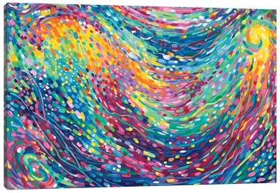 The Kelpie Canvas Art Print - Teal Abstract Art
