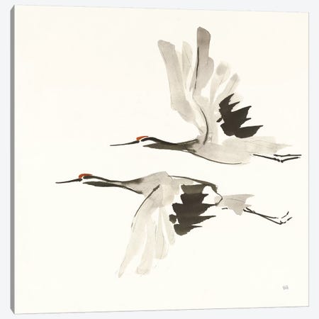 Zen Cranes I Warm Canvas Print #CPA110} by Chris Paschke Canvas Art