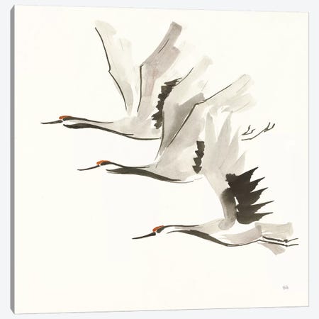 Zen Cranes II Warm Canvas Print #CPA111} by Chris Paschke Canvas Art