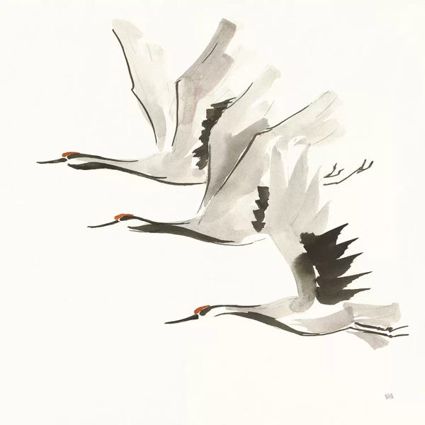Chris Paschke: Zen Cranes II Warm by Chris Paschke