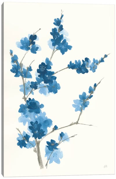 Blue Branch I Canvas Art Print - Chinoiserie Art