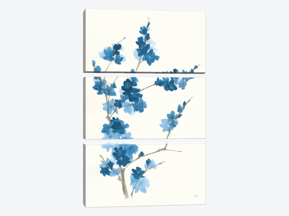 Blue Branch I by Chris Paschke 3-piece Canvas Print