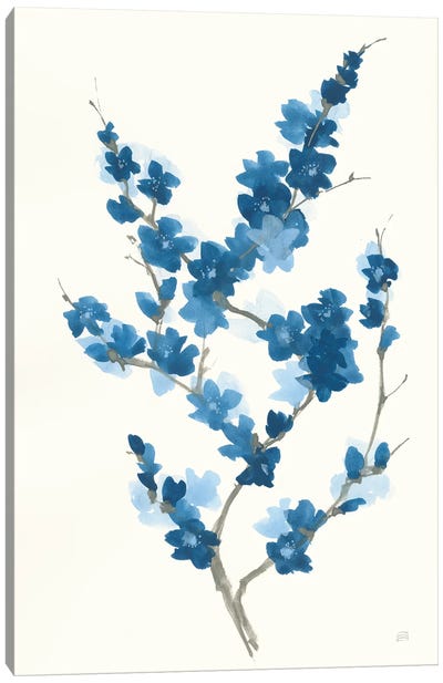 Blue Branch II Canvas Art Print - Chinoiserie Art