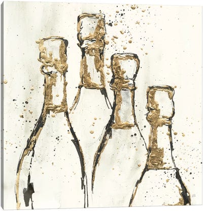 Champagne is Grand II Gold Canvas Art Print - Chris Paschke