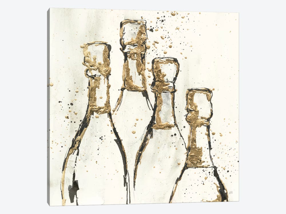 Champagne is Grand II Gold by Chris Paschke 1-piece Canvas Wall Art