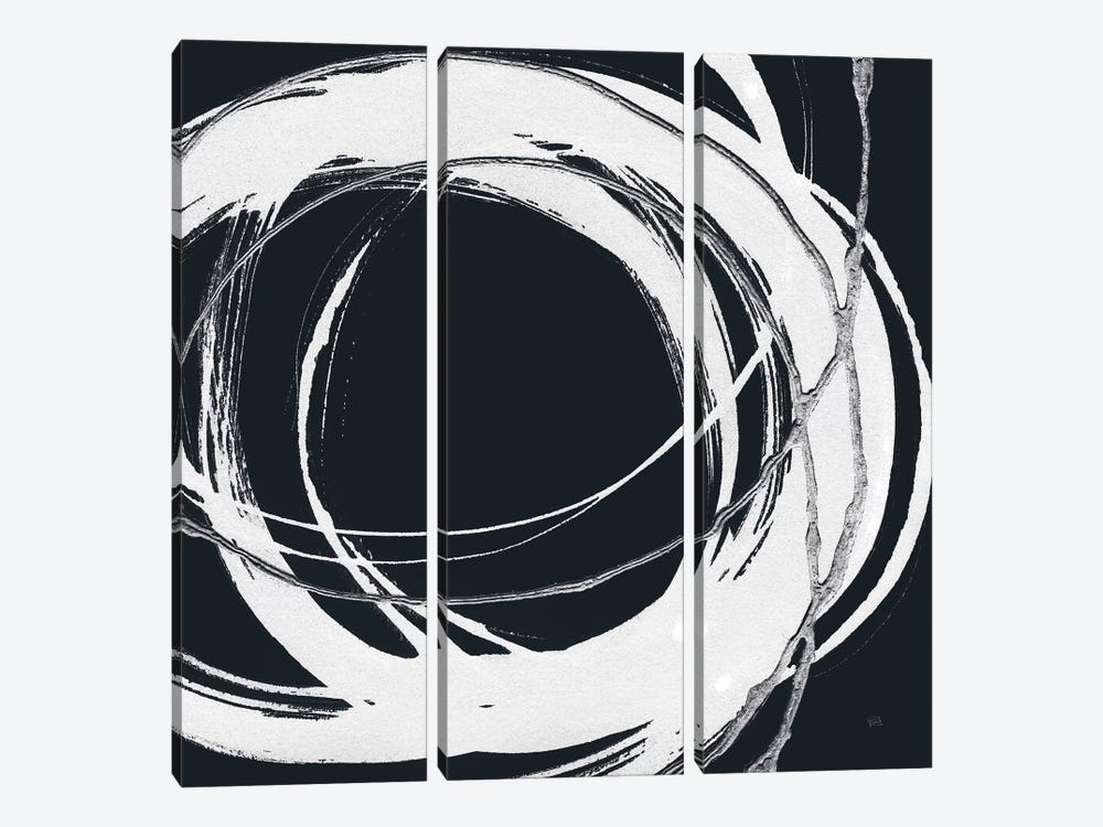 Gilded Enso II BW by Chris Paschke 3-piece Canvas Wall Art