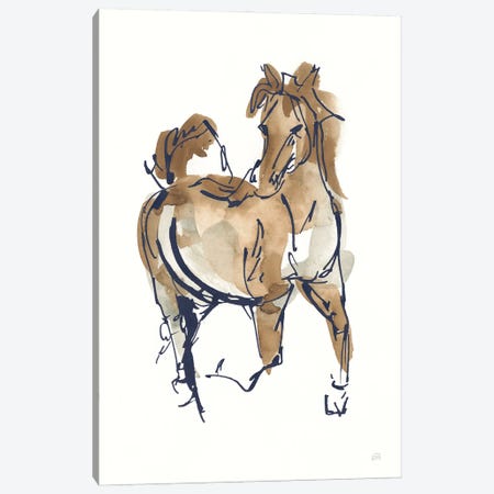 Sketchy Horse V Navy Canvas Print #CPA177} by Chris Paschke Canvas Art Print