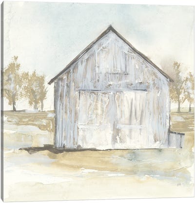White Barn I Canvas Art Print - Barns