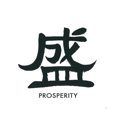 Prosperity Word by Chris Paschke framed canvas print
