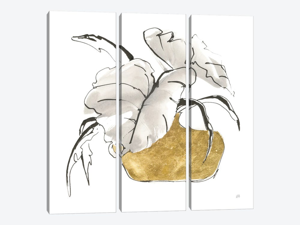 Delicate Gilded Vase II by Chris Paschke 3-piece Canvas Wall Art