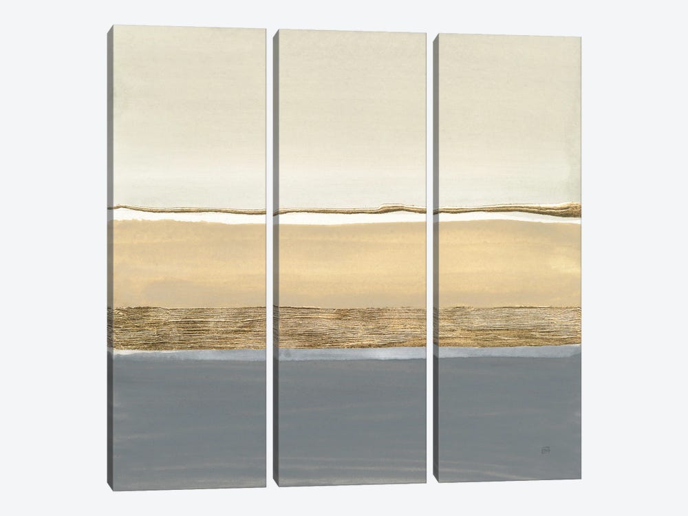 Gold Strips II by Chris Paschke 3-piece Canvas Wall Art