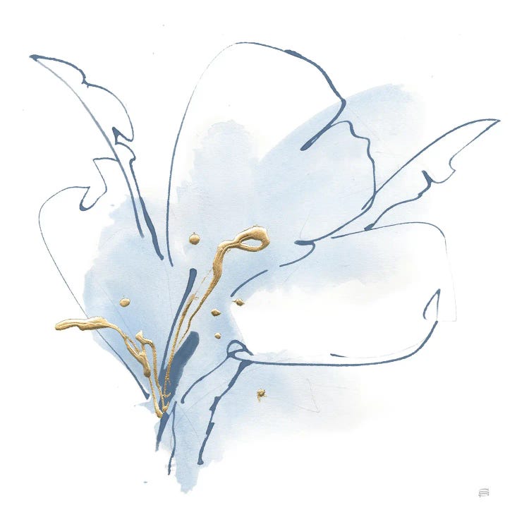 Blue And Gold Floral II by Chris Paschke wall art