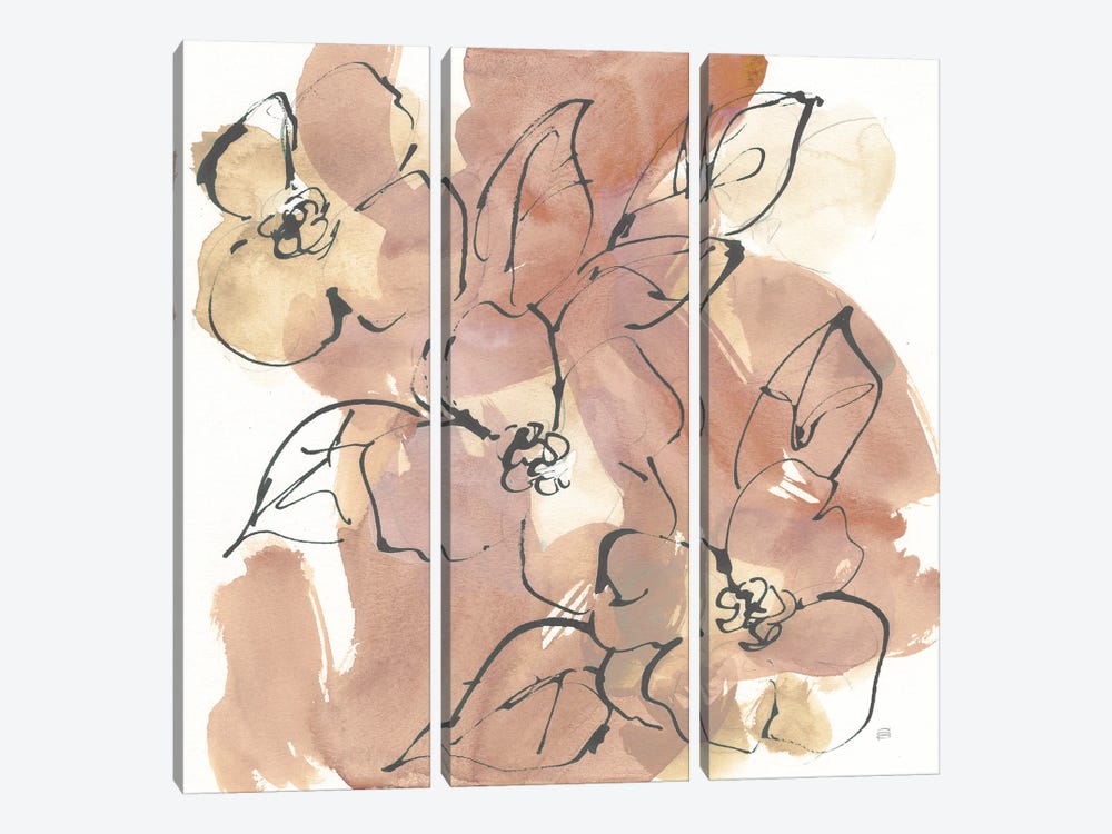 Cashmere Florals II by Chris Paschke 3-piece Canvas Wall Art