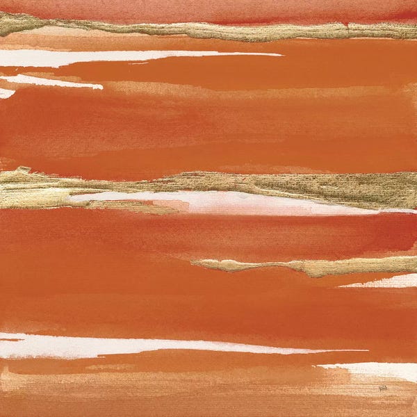 Linear Abstract: Gilded Mandarin I Burnt Orange by Chris Paschke