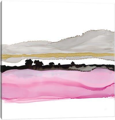 Iced Sherbetscape I Canvas Art Print - Gray & Pink Art