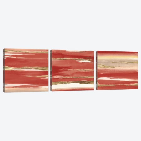 Gilded Red Triptych Canvas Print Set #CPA3HSET002} by Chris Paschke Canvas Art Print