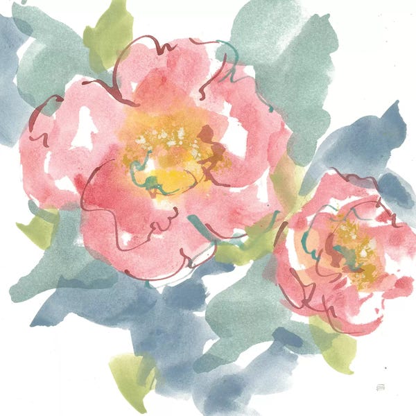 Peonies: Peony in the Pink I on White by Chris Paschke