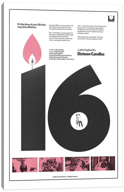 Sixteen Candles Canvas Art Print - Romance Movie Art