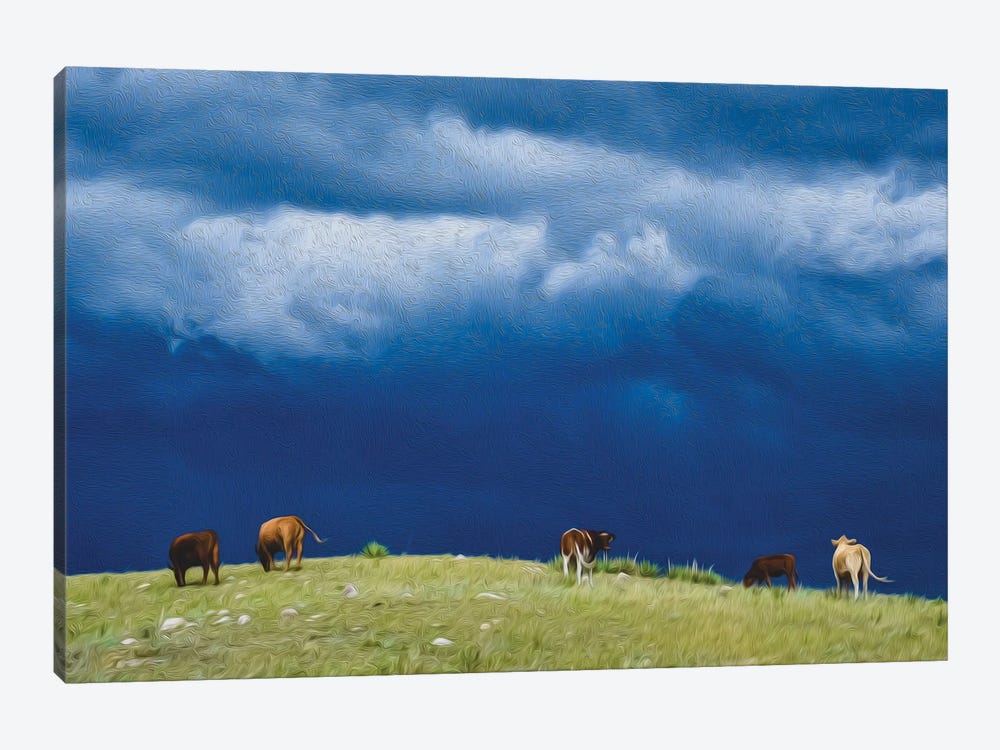 Stormy Ridgeline Grazers by Christopher Thomas 1-piece Canvas Art