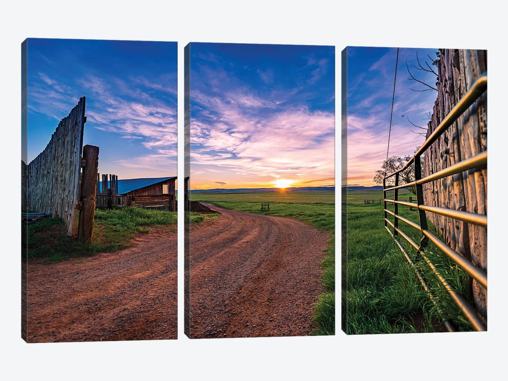 Wyoming Ranchland Sunrise by Christopher Thomas 3-piece Canvas Artwork