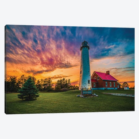 Tawas Point Sunset Canvas Print #CPH135} by Christopher Thomas Art Print