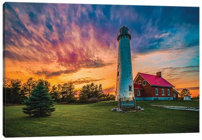 Tawas Point Sunset Canvas Art Print - Country Scenic Photography