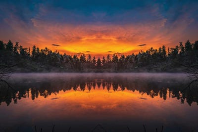 Diamond Lake Mirrored Sunset by Christopher Thomas framed canvas print