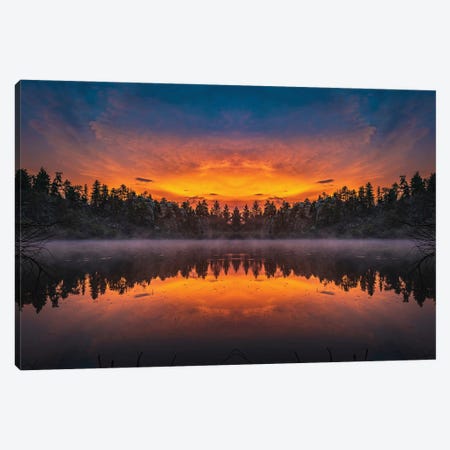 Diamond Lake Mirrored Sunset Canvas Print #CPH137} by Christopher Thomas Art Print