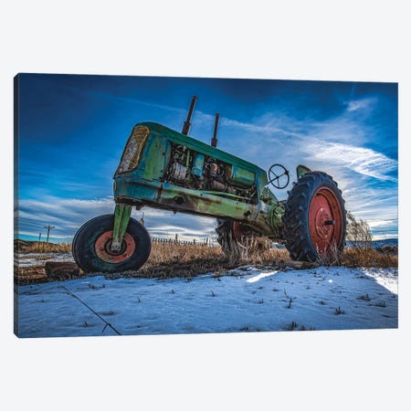 Vintage Oliver Tractor In Winter Canvas Print #CPH140} by Christopher Thomas Canvas Art Print