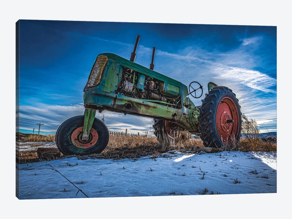 Vintage Oliver Tractor In Winter by Christopher Thomas 1-piece Canvas Art Print