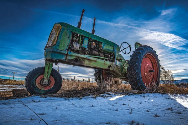 Vintage Oliver Tractor In Winter