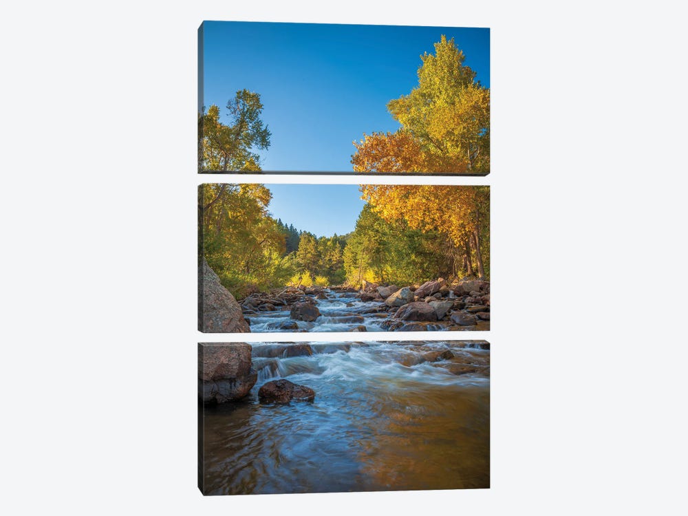 Autumn Morning On Left Hand Creek by Christopher Thomas 3-piece Canvas Art